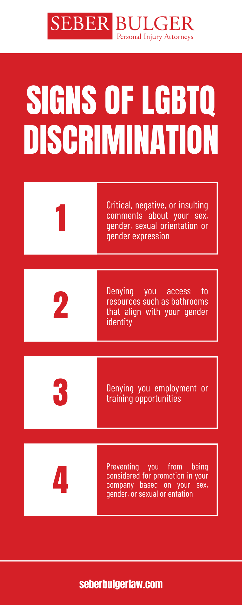 SIGNS OF LGBTQ DISCRIMINATION INFOGRAPHIC