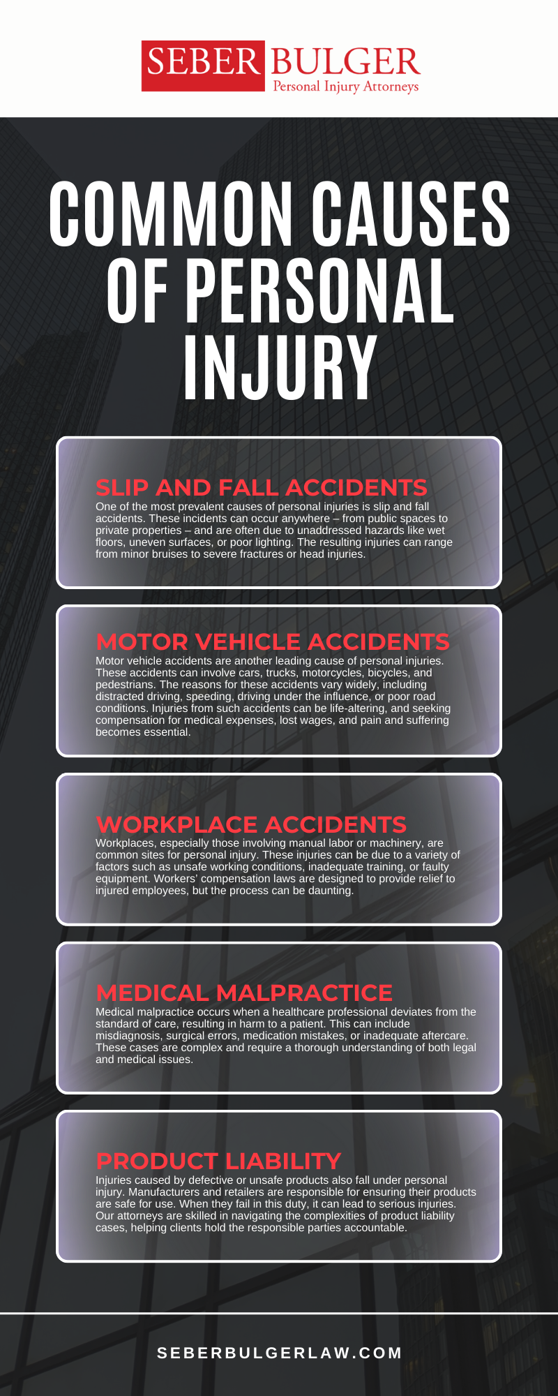 Common Causes Of Personal Injury Infographic