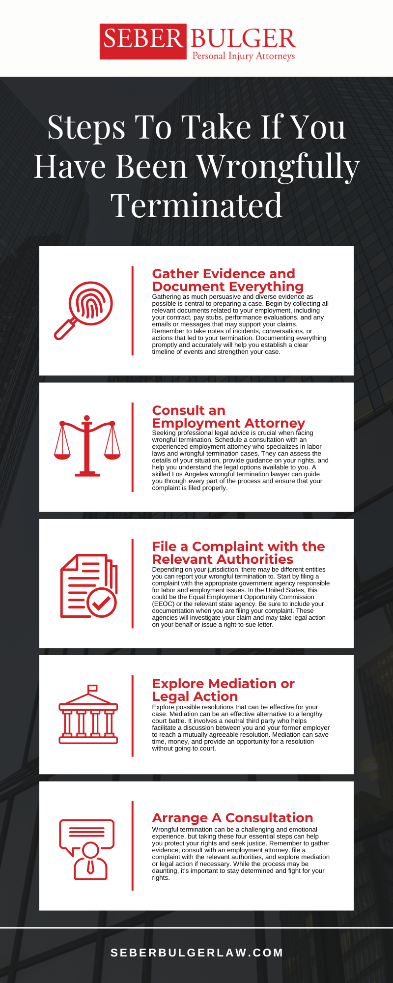 Steps To Take If You Have Been Wrongfully Terminated Infographic